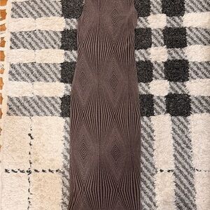 Sculpting Brown Textured Midi Dress